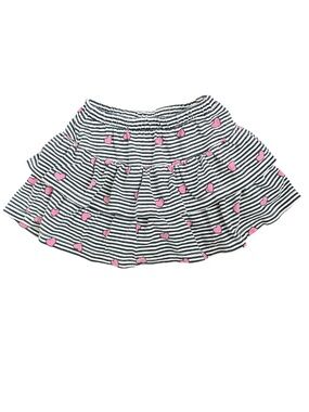 Jumping Beans 5T Skort, Navy & White Stripes w Pink Hearts
